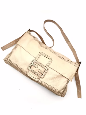Fendi Maxi Baguette Whipstitch Crossbody Bag